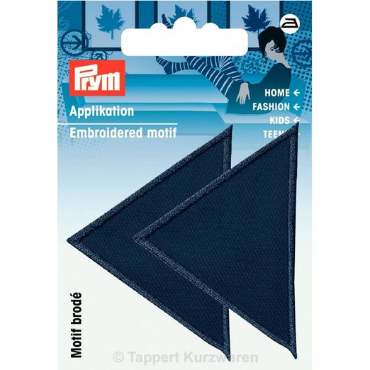 PRYM Patch - Triangle - Grand - Bleu foncé - 2 pièces