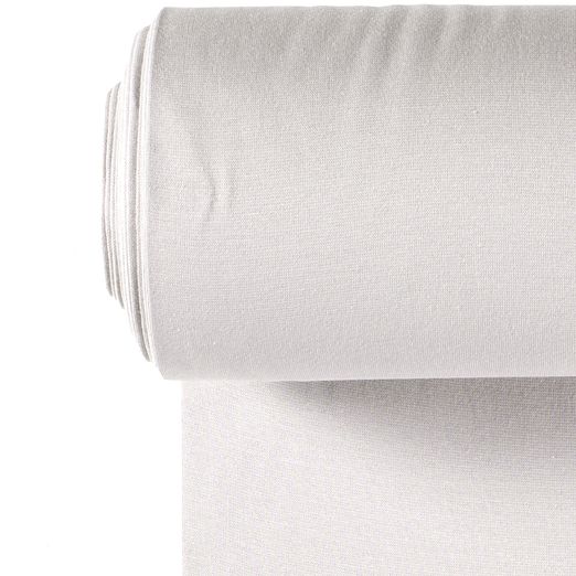 Bündchen Feinripp Uni Aluminium Hellgrau