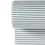 Bord-côte - Rayé menthe foncé blanc teint en fil