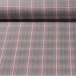 Hosenstoff - Karo Bengaline Stretch Grau Pink