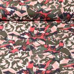 Viscose - Fleurs abstraites Kaki