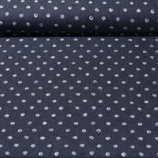 Jeans - Stretch Pois Bleu foncé