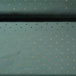 Babycord - Folienpunkte Gold Tannengrün