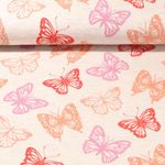 Jersey -  Schmetterlinge Glitzer Ecru Melange Garngefärbt