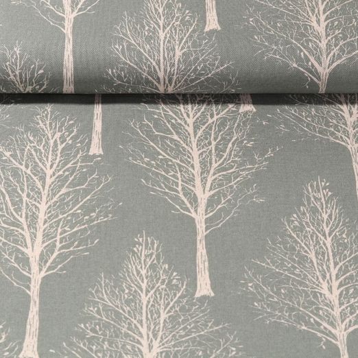 Toile canevas - Arbres d'hiver Aspect lin Vert menthe foncé