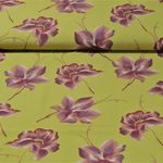 Viskose - Große Blüten Moosgrün