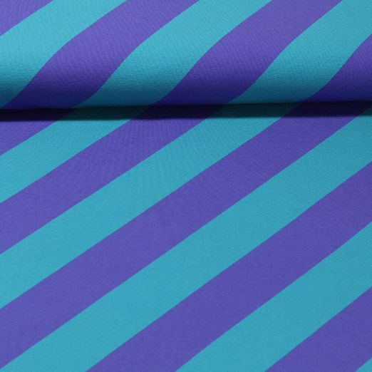 Jersey bio - Hamburger Liebe Impression digitale Stripemania Bleu pétrole Violet