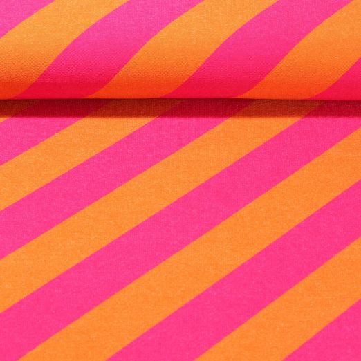 Bio Sweat - Hamburger Liebe Digitaldruck Stripemania Solid Orange Fuchsia