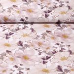Viskose Popeline - Digitaldruck Stretch Blüten Weiß