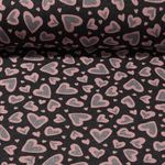 Sweat - Coeurs Brillant Anthracite Melange Gratté