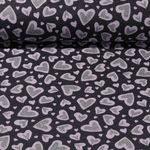 Sweat - Herzen Glitzer Indigo Melange Angeraut 