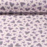 Sweat - Herzen Glitzer Ecru Melange Angeraut 