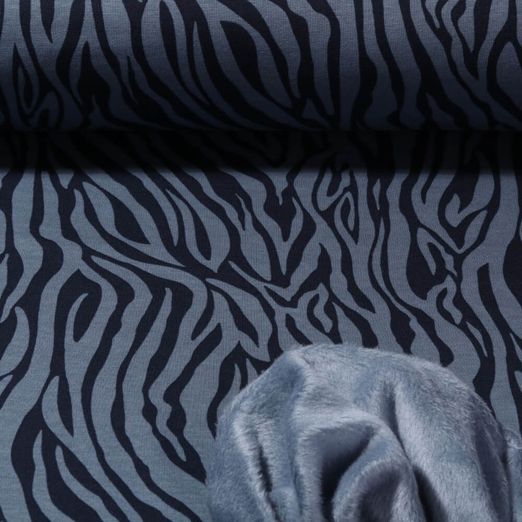 Alpenfleece - Zebra Jeansblau