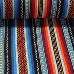 Baumwolle - Recycled Ethno Streifen Multicolor Orange