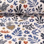 Gobelin - Jacquard Magisches Auge Ecru Blau-0