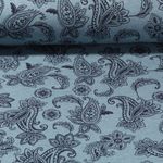 Sweat - Paisley Blumen Petrolblau Melange Angeraut 