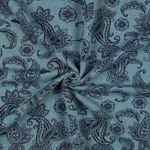 Felpa - Fiori Paisley petrolio melange spazzolata