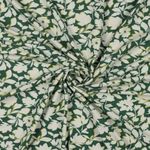 Jersey viscose bambou - Feuilles et fleurs vertes