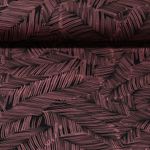 Jersey viscose - Feuilles de palmier Noir Rose