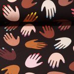 Sudadera ecológica - Hamburger Liebe Estampado digital Queens United High Five Marrón