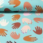 Organic Sweat - Hamburger Liebe Estampado digital Queens United High Five Turquesa