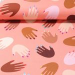 Organic Sweat - Hamburger Liebe impresión digital Queens United High Five Salmón