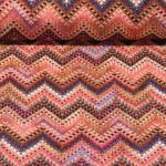 Strickjersey - Zickzack Lurex Rot Multicolor