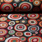 Gobelin - Jacquard Bunte Kreise Schwarz Multicolor