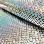 Tessuto Carnevale - Sirena stampa foil argento