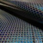 Tessuto Carnevale - Sirena con stampa foil nera