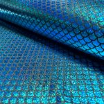 Tessuto Carnevale - Sirena stampa foil turchese