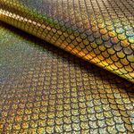 Tessuto Carnevale - Sirena stampa foil oro