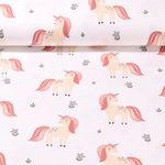 Jersey - Einhörner Glitzer Weiß Garngefärbt Jersey - Einhörner Glitzer Weiß Garngefärbt