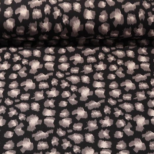 Tissu pantalon - Bengaline Stretch Léopard Noir