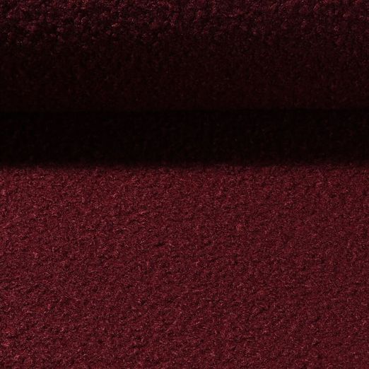 Tissu manteau Erni - Bouclette Uni Rouge vin