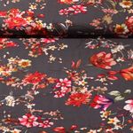 Viskose Popeline - Blumenmix Grau