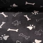 Kuschelfleece - Doubleface Pfoten und Knochen Schwarz