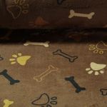 Kuschelfleece - Doubleface Pfoten und Knochen Braun