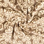 Pile morbido - Doubleface fiori marrone