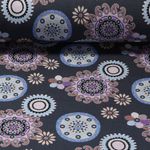 Alpenfleece - Mandala Blumen Blau