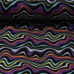 Alpenfleece - Wellen Schwarz