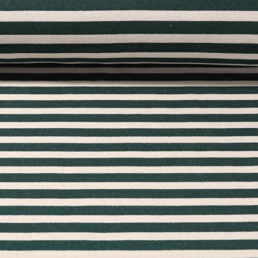Sweat - Streifen Vintage Look Angeraut Grün Ecru 10mm