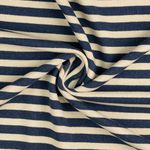 Sweat – Streifen Vintage Look angeraut Blau Ecru 10mm