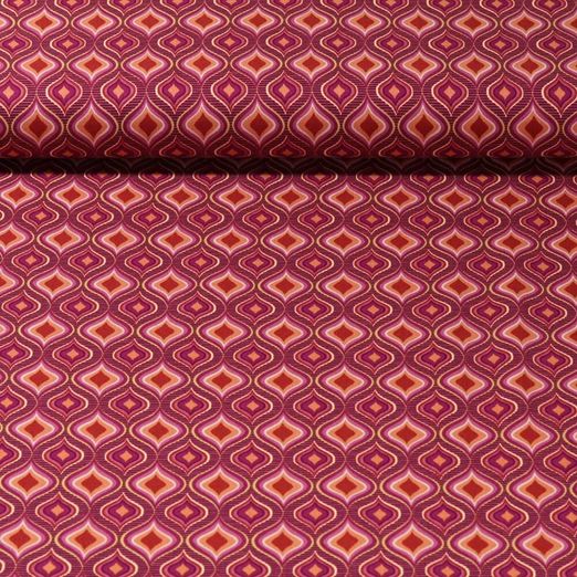 Viscose - Stretch Ornements Rose vif