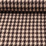 Mantelstoff - Flausch Hahnentritt Schwarz Braun