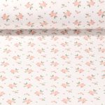 Jersey Musselin - Gesteppt Blumen Weiß Rosa