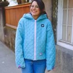 Mousseline de coton - Arthur - Matelassé Turquoise Bleu 35mm-3
