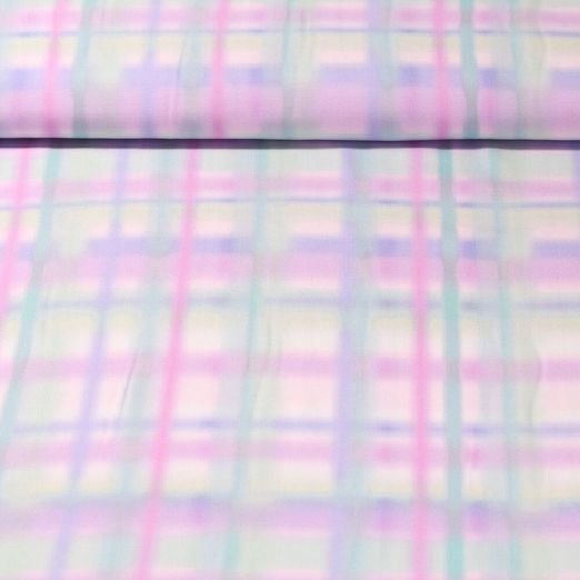 Viscose - Impression digitale Batik Carreaux Violet