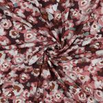 Popeline Viscose - Fleurs Rouges Stretch