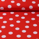 Faschingsstoff - Große Punkte Rot Weiß